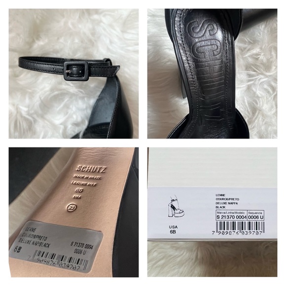 New! SCHUTZ “Lenne” Chunky Square Heel Platform Leather Sandals Heels - Picture 14 of 14